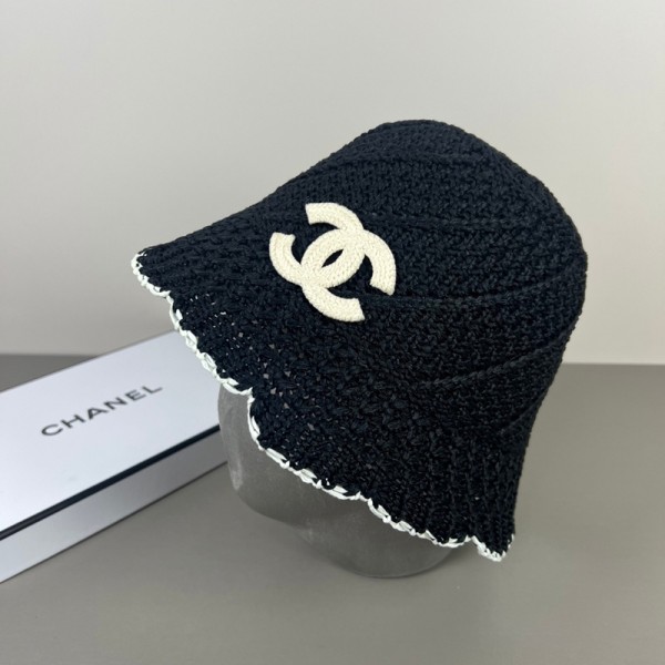 ブランドシャネルバケットハット レディース Chanel ニット帽 編み物 サマーニット シンプル 透かし編みハット 通気性 かぎ針編み ファッション小物 春 夏 秋 かわいい帽子 日常デート お出かけ