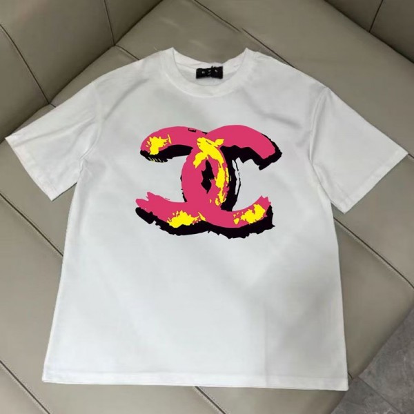 Chanel シャネルブランド半袖 tシャツカットソー コピーペア揃いtシャツ 夏 ハイブランド半袖tシャツ 男女兼用 大人の上質Tシャツ  S-3XL