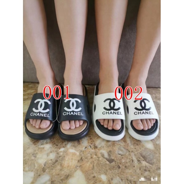 Chanel シャネル女性向けビーサン ミュール サボ ママシューズブランド ミュール  美脚 可愛いブランド ローファースリッパ 軽量レディース メンズ 室内履き スリッパ ペア カップル