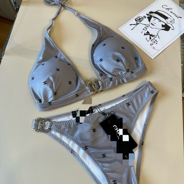 Chanel シャネルハイブランド水着 ビキニ レディース 2点セット セクシー 三角 ハイレグ S-XL パッド入り キュート 無地 盛れる セパレーツ 海水浴 水泳 温泉 砂浜 女性用水着 フリーサイズ