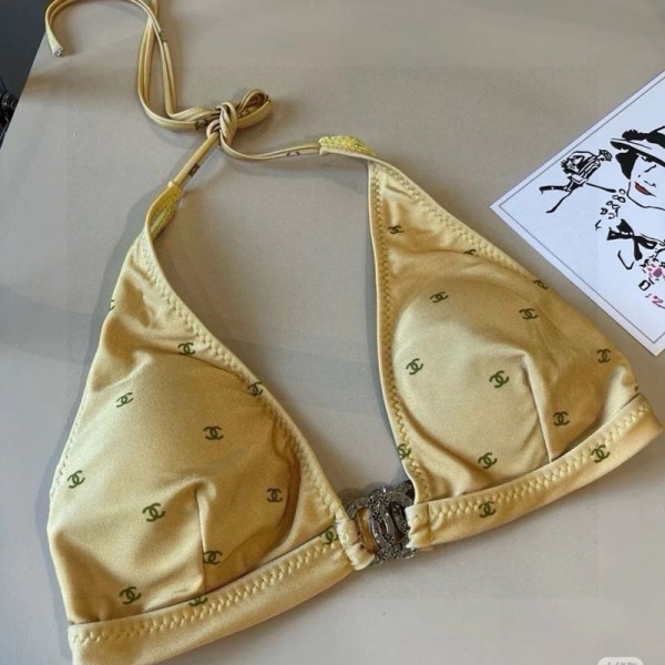Chanel シャネルハイブランド水着 ビキニ レディース 2点セット セクシー 三角 ハイレグ S-XL パッド入り キュート 無地 盛れる セパレーツ 海水浴 水泳 温泉 砂浜 女性用水着 フリーサイズ