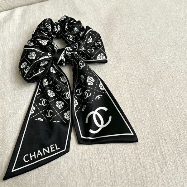 Chanel シャネルハイブランドリボン シュシュ シルク ヘアゴム 大人2個セット おしゃれ 髪ゴム リボン ヘアアクセ レディース リボンシュシュ 髪飾り