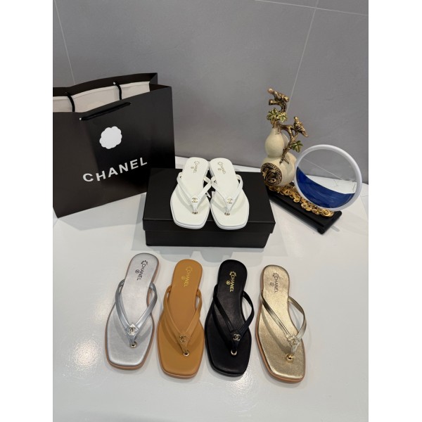 ブランドChanel シャネル女性向けビーサン ビーチスリッパ サンダル 履きやすい シンプル トング ビーサン レディース 黒 旅行