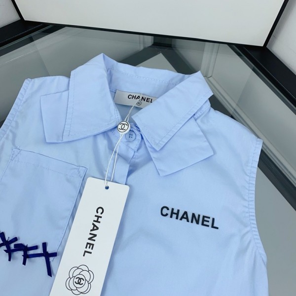 ブランドシャネルChanel 無袖ワンピース 女の子 子供ノースリーブドレス キッズ服 ジャンパースカート プリーツスカート 膝丈 ガールズ スクール 90¬140cm 子供服