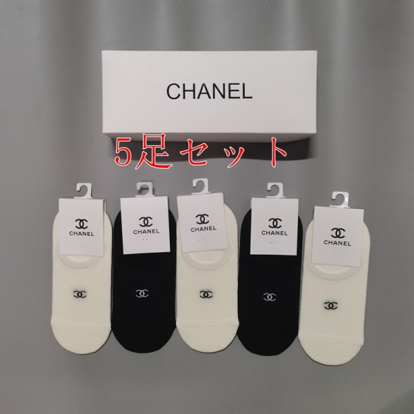 Chanel シャネルハイブランド ソックス 綿製レディース向け 靴下 かわいいブランド ストッキング 大人気コットン 靴下 メンズ 通気性
