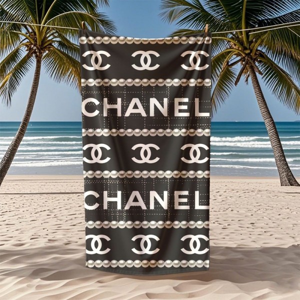 Chanel シャネルビーチバスタオル 激安ブランドスポーツタオル メンズハイブランドシャワータオル 大幅 吸水タオルタオルブランド 人気 女性