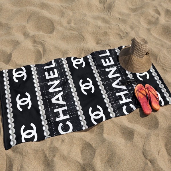 Chanel シャネルビーチバスタオル 激安ブランドスポーツタオル メンズハイブランドシャワータオル 大幅 吸水タオルタオルブランド 人気 女性