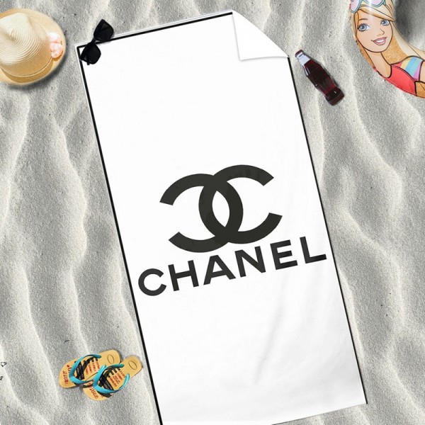 Chanel シャネルビーチタオル 激安 人気 ビーチタオル 軽量 ハイブランドシャワータオル 大幅 吸水タオル フェイスタオル ブランドスポーツタオル 人気