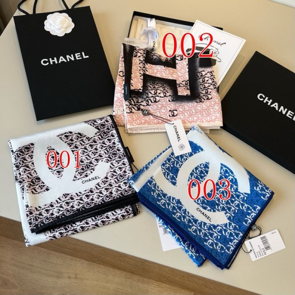 ブランドシャネルChanel シルクスカーフ レディース シャネルCHANELチェーン総柄 大判シルク調スカーフ レディース 3 色展開大人可愛い