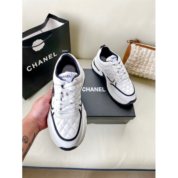 シャネルCHANELレディース キルティング厚底スニーカー 脚長効果 ダッドシューズ シャネルChanel 靴下レディースエレガントキルト柄厚底スニーカー レディース カジュアルシューズ