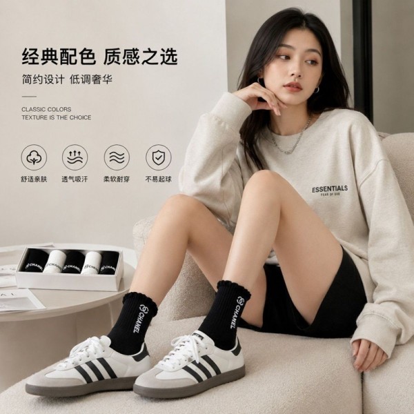 Chanel シャネルブランド ストッキング 大人気コットン 靴下 メンズ 通気性ブランドミドルソックス 高品質上質な コットン ソックス くつした