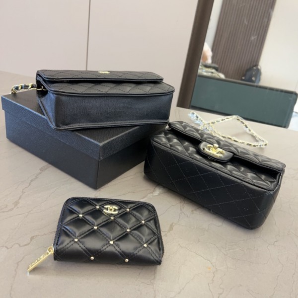 Chanel シャネルブランドショルダーバッグ女性斜め掛けカバン3点セット ブランドハイブランド肩掛けバッグブランド男女兼用レディースメンズバッグブランドカジュアル
