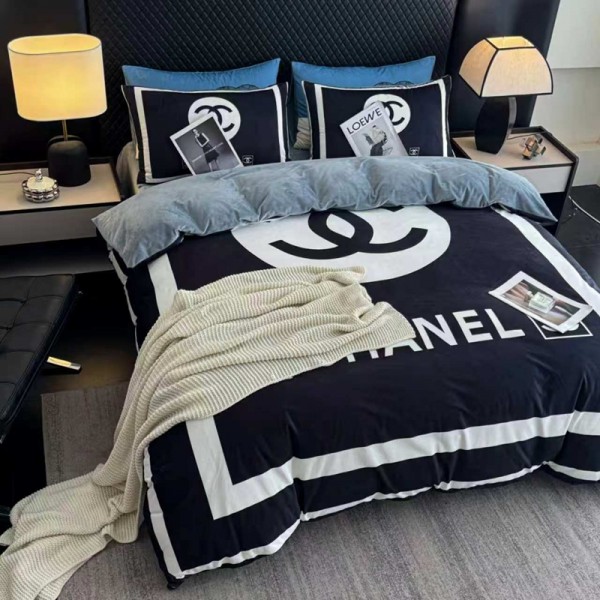 Chanel シャネルブランド寝具 4点セットシングル セミダブル ダブル 布団カバー セットハイブランド激安寝具偽物新作寝具 有名ブランド