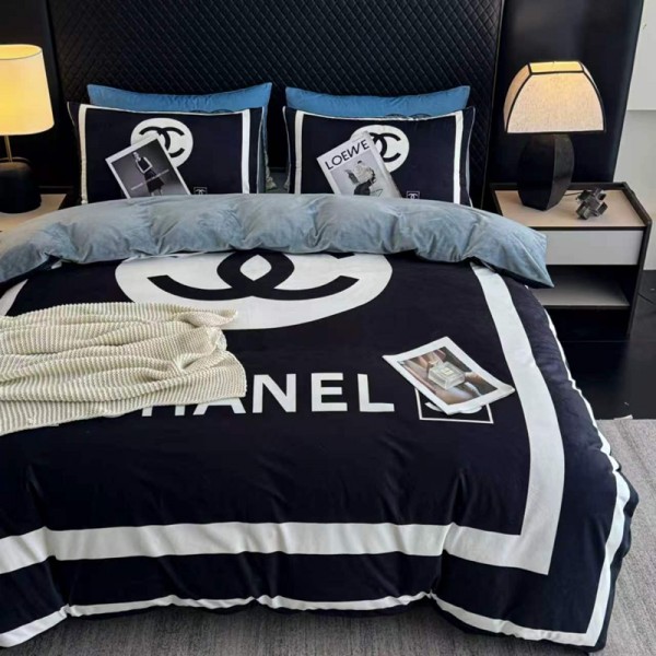 Chanel シャネルブランド寝具 4点セットシングル セミダブル ダブル 布団カバー セットハイブランド激安寝具偽物新作寝具 有名ブランド