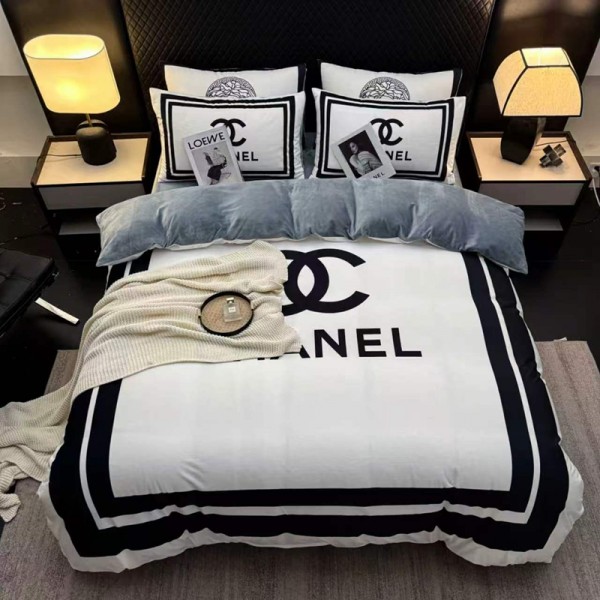 Chanel シャネルブランド寝具4点セット布団カバー シール 枕カバーブランド おすすめスーパーコピー ブランド寝具激安通販寝具偽物新作