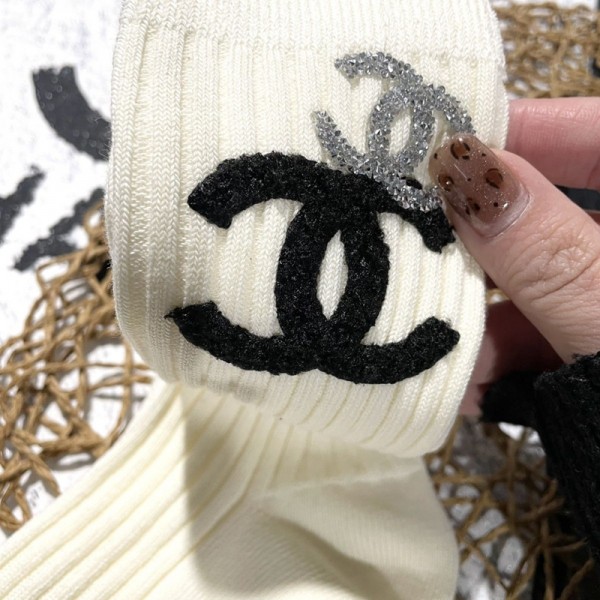 Chanel シャネルハイブランド ソックス 綿製コットン 靴下 メンズ 通気性ブランドミドルソックス 高品質ブランドソックス 男女兼用 ファッション