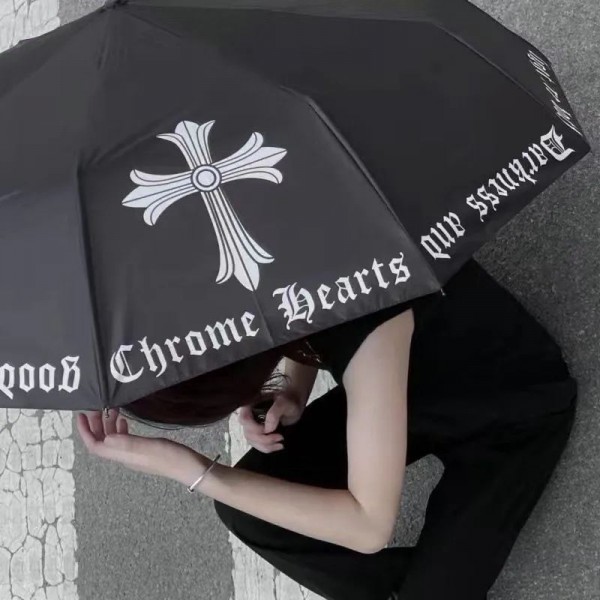 ブランド クロムハーツ 折りたたみ傘 ワンタッチ自動開閉 Chrome Hearts メンズ傘 大きい 逆折り式 折り畳み傘 風に強い テフロン加工 耐風撥水 丈夫耐久 折りたたみ日傘 遮光遮熱 UVカット 晴雨兼用傘 梅雨対策 台風対応 豪雨対応