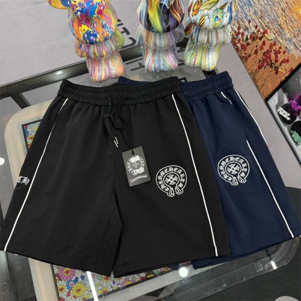 Chrome Hearts ブランド ハーフパンツ メンズ 冷感 カジュアル クロムハーツ 半ズボン ジャージ下 S-  5XL ショートパンツ スポーツ ハーフ フィットネスパンツ サイド文字デザイン 夏服