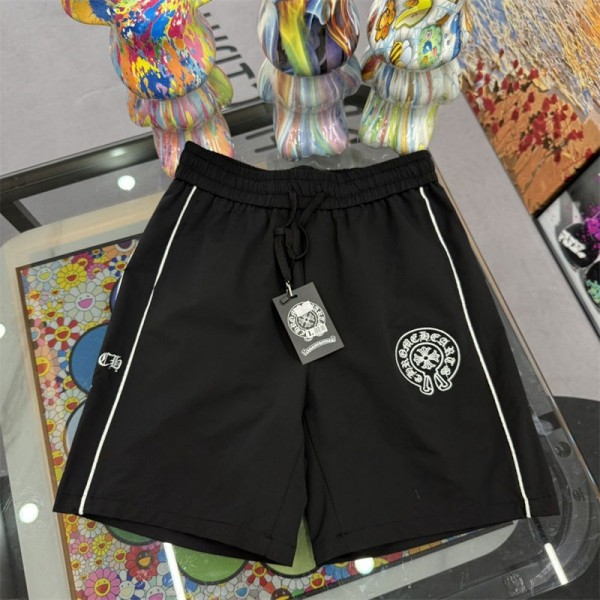 Chrome Hearts ブランド ハーフパンツ メンズ 冷感 カジュアル クロムハーツ 半ズボン ジャージ下 S-  5XL ショートパンツ スポーツ ハーフ フィットネスパンツ サイド文字デザイン 夏服