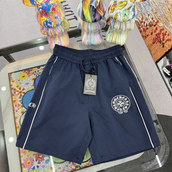 Chrome Hearts ブランド ハーフパンツ メンズ 冷感 カジュアル クロムハーツ 半ズボン ジャージ下 S-  5XL ショートパンツ スポーツ ハーフ フィットネスパンツ サイド文字デザイン 夏服