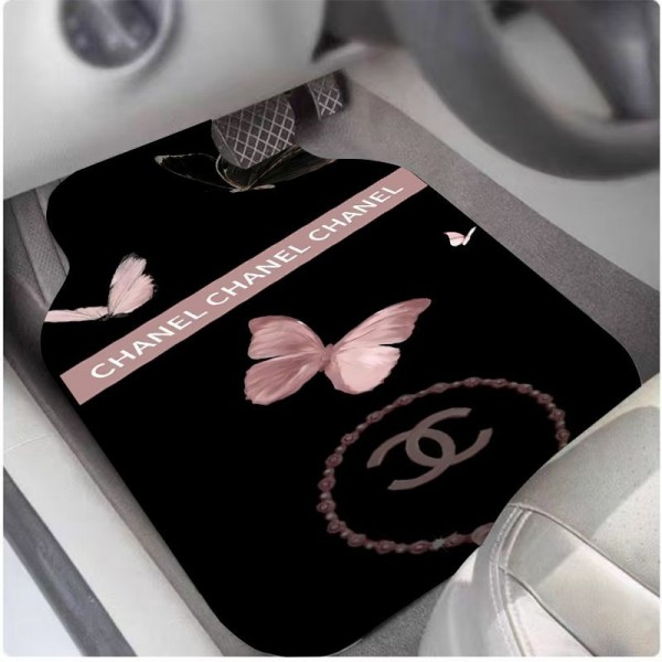 ブランドChanel カーマット 4枚セット シャネル 車 フロアマット かわいい 軽自動車 フロアマット 前席2枚・後席2枚 車用フロアマット 滑り止めマット汚れに強く 取り付け簡単 軽/普通 トラック 装飾 四季通用