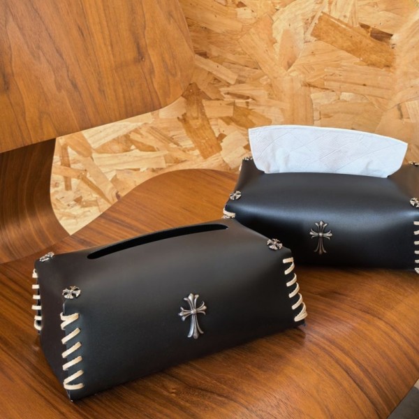 ブランドChrome Hearts ティッシュケース おしゃれ シンプル クロムハーツPUレザー ティッシュカバー ソフトパック インテリア ティッシュボックス 大きい 大容量 ティッシュ箱 ベージュ