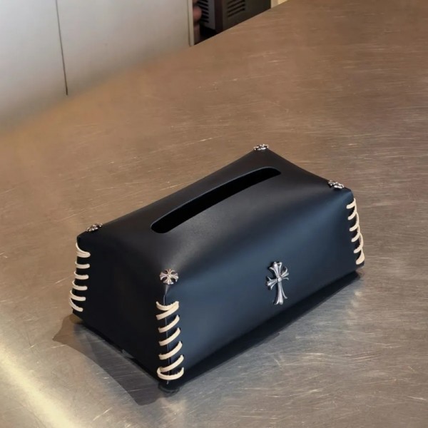 ブランドChrome Hearts ティッシュケース おしゃれ シンプル クロムハーツPUレザー ティッシュカバー ソフトパック インテリア ティッシュボックス 大きい 大容量 ティッシュ箱 ベージュ