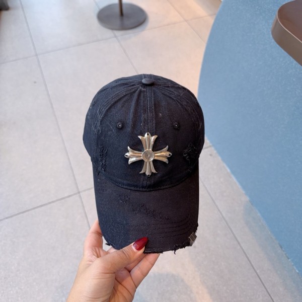 クロムハーツ Chrome Heartsハイブランド ベースボールキャップ アメカジ ヴィンテージ ワイドブリム 韓国 ウォッシュ加工 日除け止めキャップ 帽子 熱中症対策 メンズ レディース グレー