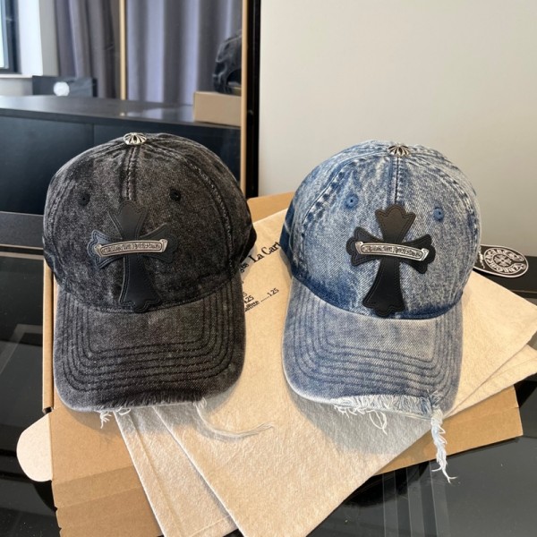クロムハーツ Chrome Heartsブランドキャップ デニムキャップ 深め サイズ調整ストラップ付 レディース 春 夏 秋 冬 春服 夏服 秋服 冬服 帽子 デニム カジュアル 紫外線対策 日焼け対策 日差し対策