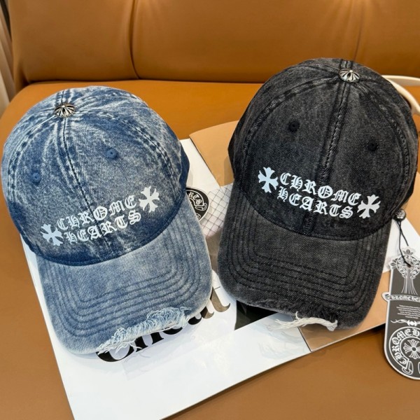 ブランドChrome Hearts クロムハーツ デニム キャップ 野球帽子 プリントロゴ ファッション 流行り ベースボールキャップ おしゃれ メンズ レディース