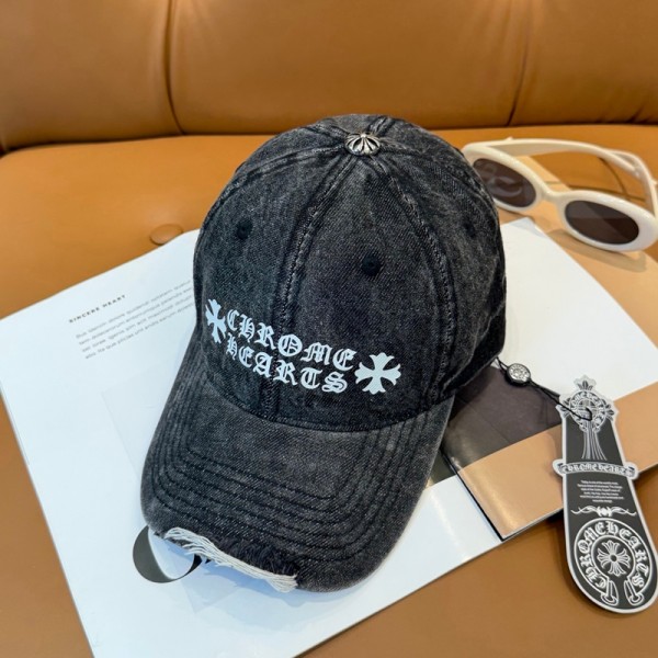 ブランドChrome Hearts クロムハーツ デニム キャップ 野球帽子 プリントロゴ ファッション 流行り ベースボールキャップ おしゃれ メンズ レディース