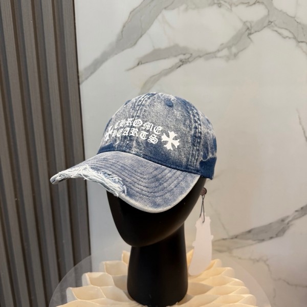 ブランドChrome Hearts クロムハーツ デニム キャップ 野球帽子 プリントロゴ ファッション 流行り ベースボールキャップ おしゃれ メンズ レディース