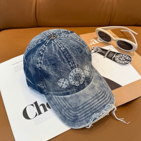ブランドChrome Hearts クロムハーツベースボールキャップ デニムキャップ 深め帽子 サイズ調整ストラップ付 レディース 春 夏 秋 冬 春服 夏服 秋服 冬服 帽子 デニム カジュアル