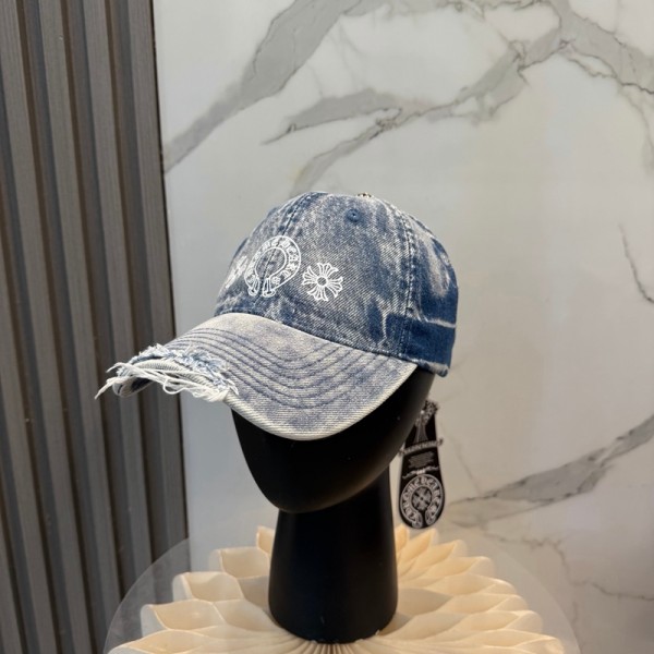 ブランドChrome Hearts クロムハーツベースボールキャップ デニムキャップ 深め帽子 サイズ調整ストラップ付 レディース 春 夏 秋 冬 春服 夏服 秋服 冬服 帽子 デニム カジュアル