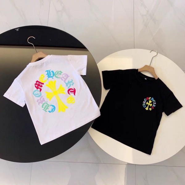 クロムハーツ Chrome Hearts子供tシャツ ハイブランド 夏 ハイブランドキッズtシャツ 偽物 ボーイズ夏tシャツ ブランド かわいい 上着tシャツ 激安 パロディ 110-160cm