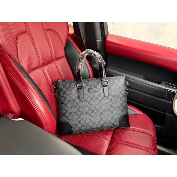 Coach コーチハイブランド ビジネスバッグ メンズ 軽量 ブリーフケース ハンドバッグ 大容量 A4対応 耐衝撃 撥水 2WAY ショルダーかけ PC対応 就活 通勤 メンズビジネスバッグ