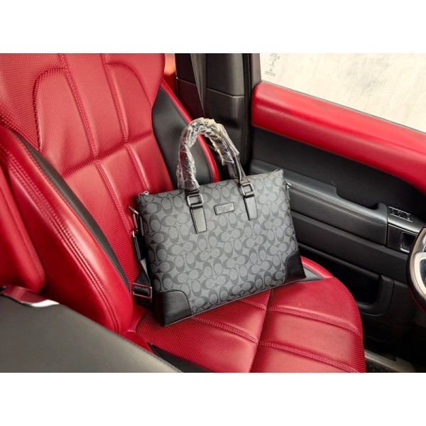Coach コーチハイブランド ビジネスバッグ メンズ 軽量 ブリーフケース ハンドバッグ 大容量 A4対応 耐衝撃 撥水 2WAY ショルダーかけ PC対応 就活 通勤 メンズビジネスバッグ