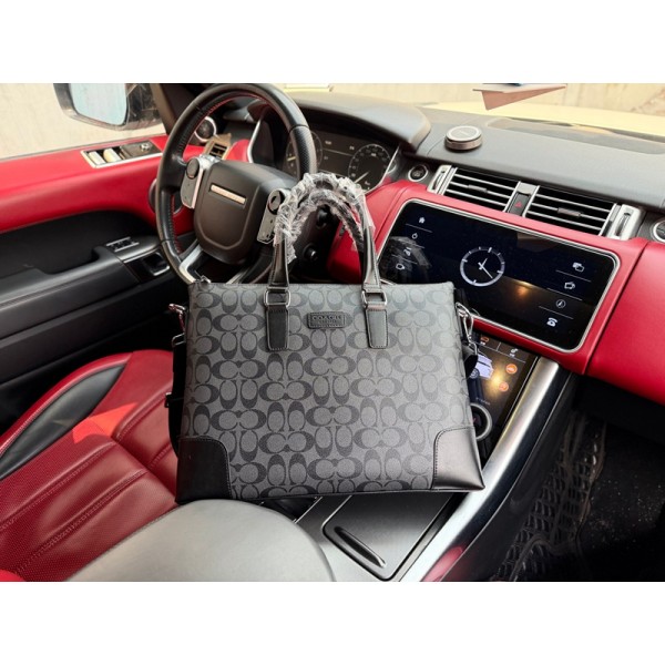 Coach コーチハイブランド ビジネスバッグ メンズ 軽量 ブリーフケース ハンドバッグ 大容量 A4対応 耐衝撃 撥水 2WAY ショルダーかけ PC対応 就活 通勤 メンズビジネスバッグ