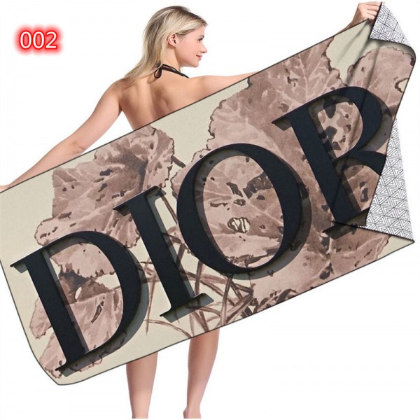 Dior ブランドビーチタオル 柔らかい タオル マイクロファイバー ディオールバスタオル 160x80CM 超吸水 大判 大きい 軽量 スポーツタオル 速乾 プール 海水浴 旅行用タオル  ビーチブランケット ビーチマット