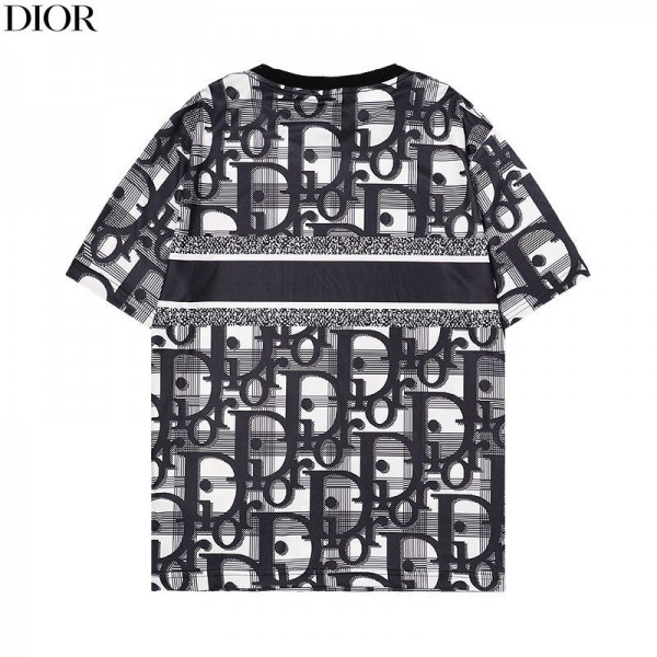 ブランド ディオール Tシャツ 丸首 夏 dior カジュアル 短袖 夏のメンズ Tシャツ 半袖 ユニセックス 定番ロゴ半袖シャツ ファッション 心地よい Tシャツ カジュアル  Tシャツ 