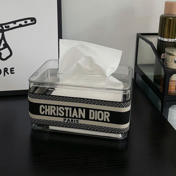 ディオール  ティッシュケース PET透明ボックス DIOR テープ付き 高級感 ペーパーボックス  机収納 おしゃれ ハイブランド Chloeティッシュホルダー 透明 部屋用 車用 雰囲気を演出 