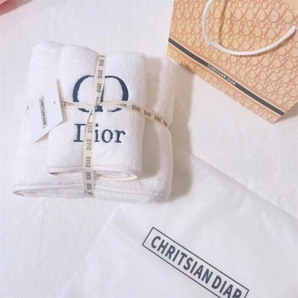 ブランド ディオール タオル フェイスタオル バスタオル 2枚入り Dior 刺繍ロゴタオル 高級感 マイクロファイバー 超吸水 軽量 速乾 シャワータオル ハンドタオル 柔らかい 肌に優しい スポーツタオル 多用途タオル