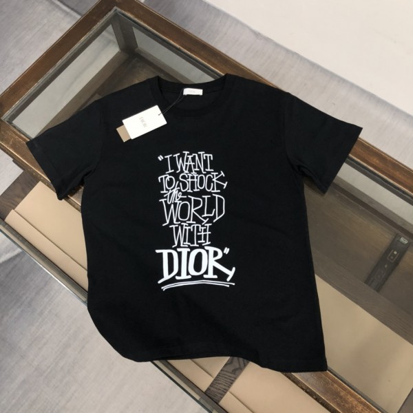 ディオール Dior ブランド Tシャツ 白黒 丸首 ファション お洒落