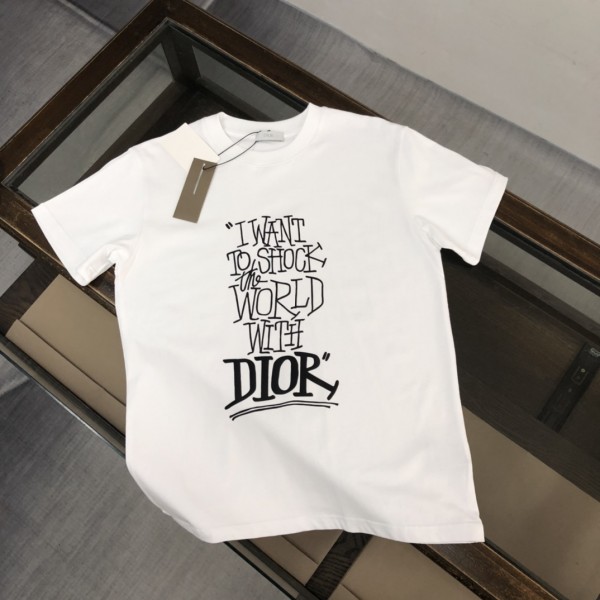 ディオール Dior ブランド Tシャツ 白黒 丸首 ファション お洒落