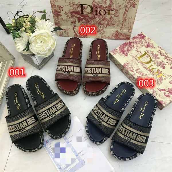 Dior ディオールブランド スリッパ レディース お出かけ用サンダル可愛い カジュアルシューズ 激安ブランド室内スリッパ シャワー バス トイレ ベランダ用 ルームシューズ レディース ブランド