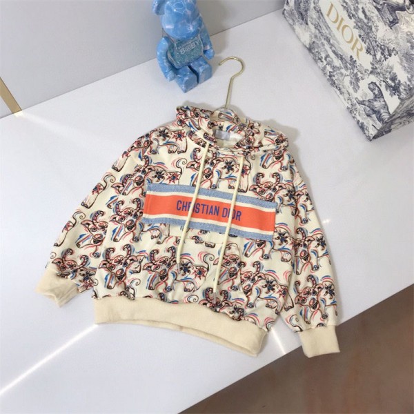 Dior ディオール ブランド 子供 裏起毛 ジャージ 上下セット キッズ スウェット セットアップ パーカー 男の子 ジュニア スエット 上下 小学生 スポーツウェア 運動着 2点セット フード付き 暖かい 厚手 秋冬 韓国服 おしゃれ 100 - 160cm