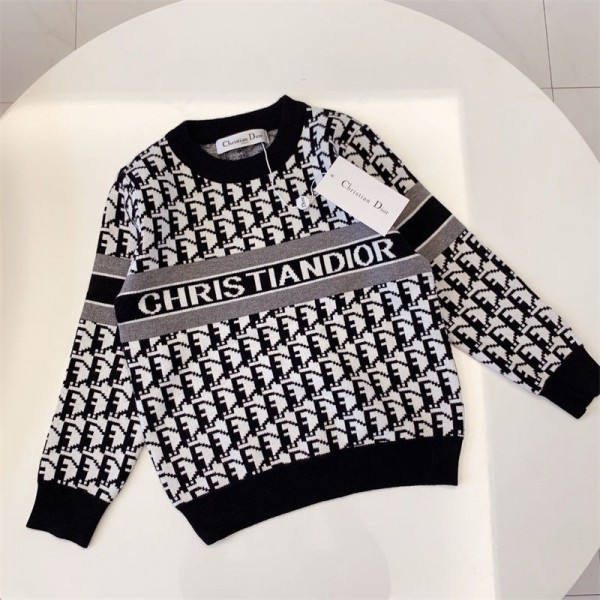 Dior ディオール ブランド 子供服 男の子 ニット セーター ロングパンツ 上下セット 長袖 トップス 長ズボン 厚手 裏起毛 キッズ 暖かい 韓国 秋冬 ジュニア 可愛い おしゃれ 通学100 - 150cm
