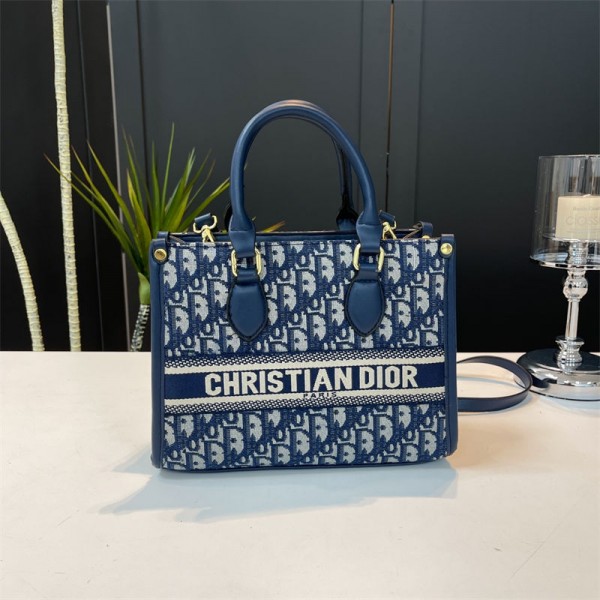 Dior ディオールブランドレディース トートバッグ ハンドバッグ 2way 手提げ 肩掛け ビジネスバッグ フォーマルバッグ モノグラム柄 大容量 PU シンプル 通学 通勤 就活 