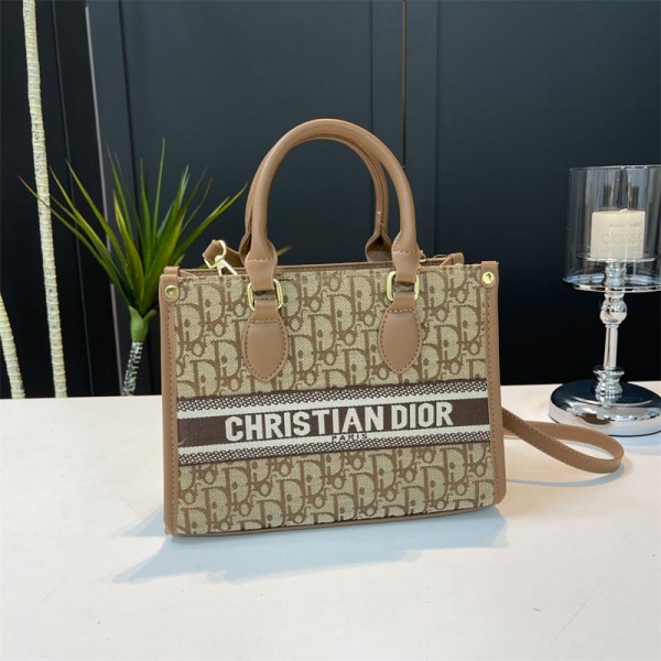 Dior ディオールブランドレディース トートバッグ ハンドバッグ 2way 手提げ 肩掛け ビジネスバッグ フォーマルバッグ モノグラム柄 大容量 PU シンプル 通学 通勤 就活 