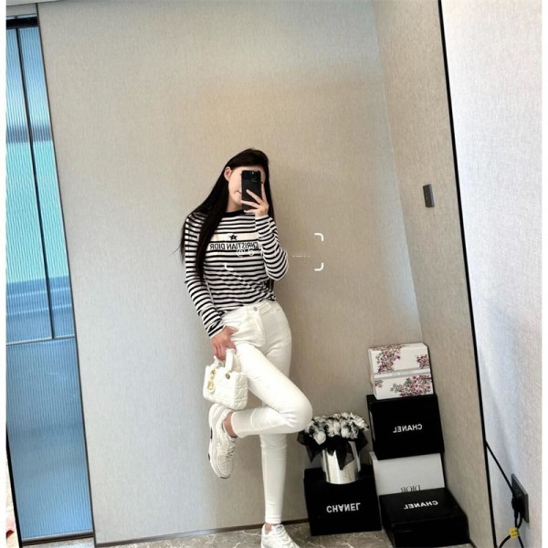 Dior ディオールブランドシアーニット レディース セーター 薄手 ニット プルオーバー クルーネック トップス 長袖 柔らか UVカット ゆったり 女性らしい S - XL